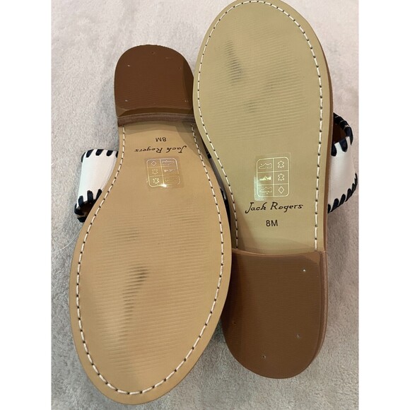 Jack Rogers Pickleball Sandals Thong Size 8 Embroidered Leather Patriotic NEW - Picture 7 of 8